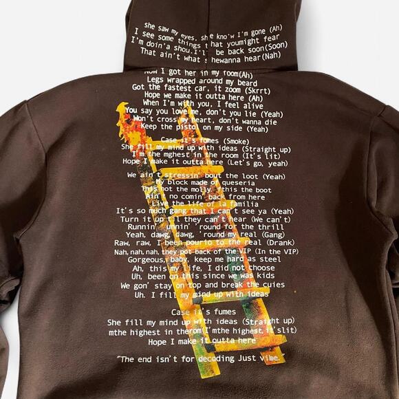 Brown Travis Scott Highest In The Room Not For Decoding Hoodie - size xxl - Picture 3 of 6